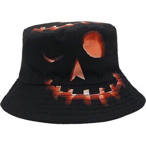 Women's Funny Face Teens Vintage Retro Style 80s Summer Outdoor Bucket Hat
